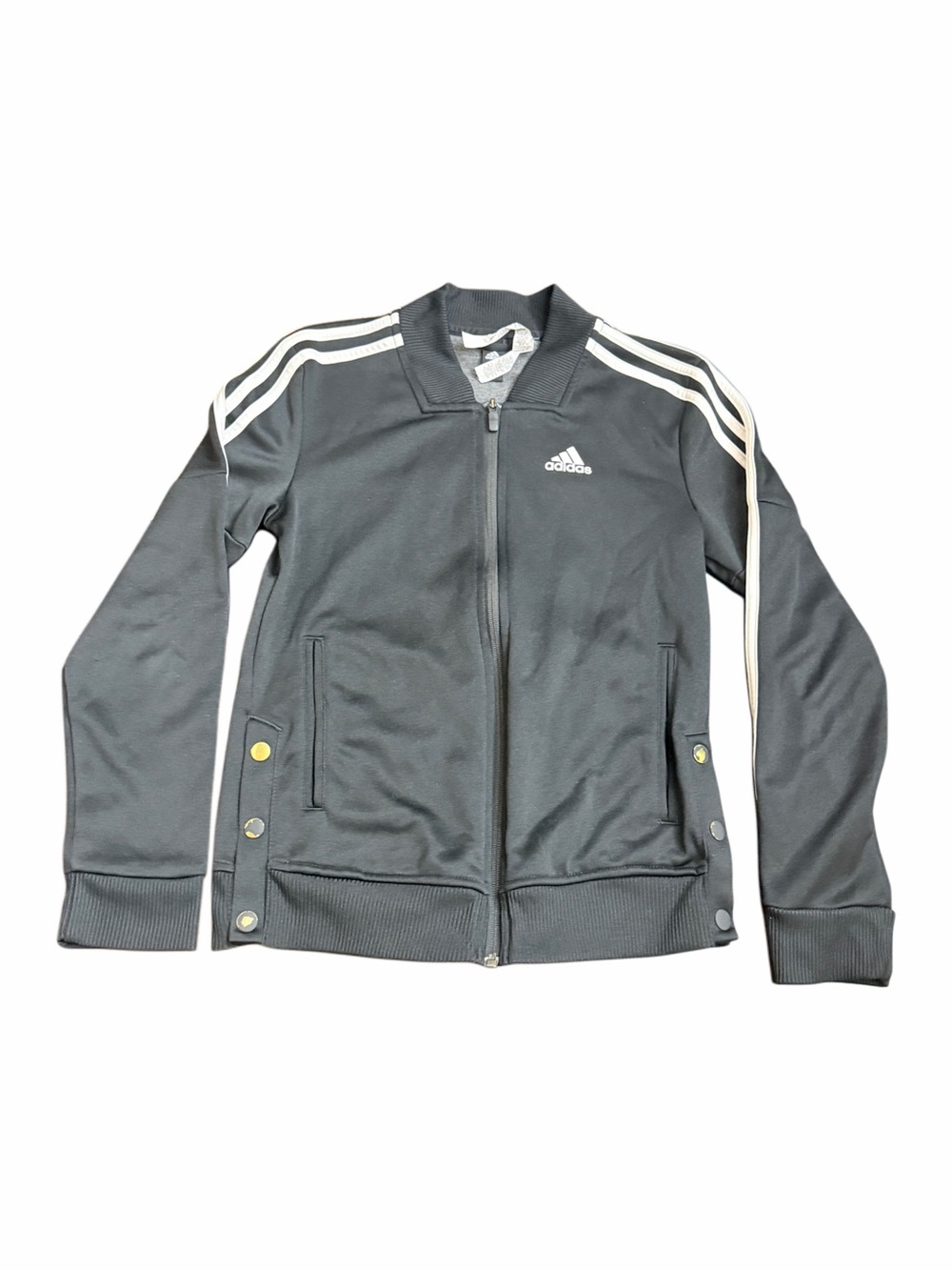 adidas Black Track Jacket with White Stripes